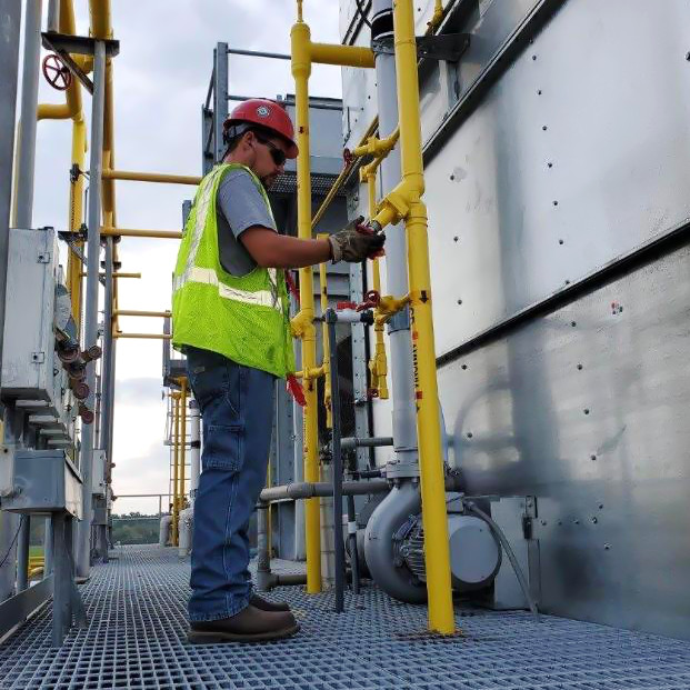 Worker in safety gear